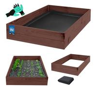 KOTARBAU® Maceta de Plantación de Madera para Flores 120 x 100 x 18 cm Plantas Impregnadas Marrón, Castaño, 140 x 80 x 18 cm