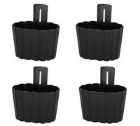 KOTARBAU® Maceta, Jardinera Exterior 20x14x13 cm, Macetero Plástico | 4 unidades, Jardinera Balcon, Macetero Colgante, Jardinera Rectangular, Antracita