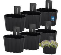 KOTARBAU® Maceta, Jardinera Exterior 20x14x13 cm, Macetero Plástico | 6 unidades, Jardinera Balcon, Macetero Colgante, Jardinera Rectangular, Antracita