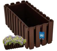 KOTARBAU® Maceta - Jardineras Exterior - Plástico - 38 x 18 x 16 cm - Marrón - Jardinera Rectangular - Macetero - Maceta Exterior - Jardinera Balcón