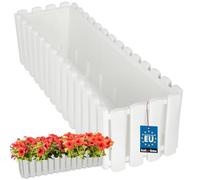 KOTARBAU® Maceta - Jardineras Exterior - Plástico - 58 x 18 x 16 cm - Blanco - Jardinera Rectangular - Macetero - Maceta Exterior - Jardinera Balcón