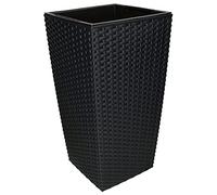 KOTARBAU® Macetero Cuadrado con Maceta Interior, 240x240x449 mm, Ratan sintético, Antracita - Gris, Maceta Alta Rato con Trenzado Que imita el Mimbre, Maceta Interior separada, extraíble, Cesta