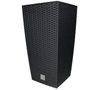 KOTARBAU® Macetero Cuadrado con Maceta Interior, 287x287x550 mm, Ratan sintético, Antracita - Gris, Maceta Rato con Trenzado Que imita el Mimbre, Maceta Interior separada, extraíble, Cesta