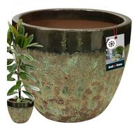 KOTARBAU® Macetero de 41 cm de altura y 46 cm de altura, color verde, de cerámica, resistente a las heladas, para exterior, exterior e interior