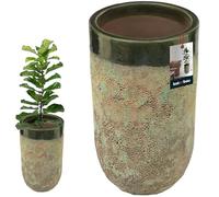 KOTARBAU® Macetero de 44 cm de altura, 26 cm, color verde, de cerámica, resistente a las heladas, para exterior, exterior e interior