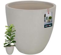 KOTARBAU® Macetero grande gris de fibra de cerámica Ecolite Altura 31 cm 36 cm Maceta exterior Maceta de palma Macetas de flores Maceta de aspecto de hormigón Maceta interior y exterior Maceta gris