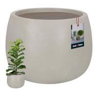 KOTARBAU Macetero gris de fibra de arcilla ecolite, altura 23 cm, 33 cm, maceta para exterior e interior, para exterior e interior, para salón, jardín, terraza, aspecto de hormigón, exterior