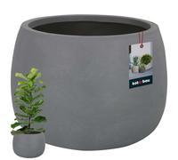 KOTARBAU® Macetero gris oscuro de fibra ecolite, altura 23 cm, 33 cm, maceta para exterior e interior, para exterior e interior, para salón, jardín, terraza, aspecto de hormigón