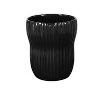 KOTARBAU® Macetero negro interior redondo de 11,5 cm de alto: 16,5 cm de alto y 16,5 cm, de cerámica esmaltada, de cerámica, para orquídeas