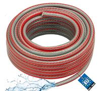 KOTARBAU® Manguera de jardín de 1/2", 30 m, 6 capas, Manguera de PVC reforzada, Anti torsión, Gris, Manguera profesional para regar plantas, Manguera jardín, Manguera de agua, Manguera riego flexible