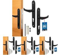 KOTARBAU Manilla de puerta de 90 mm de izquierda a derecha para cilindro perfilado de 5 colores, manija negra (Paquete de 4)