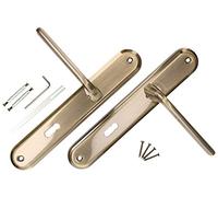 KOTARBAU® Manillas para puerta, Manillas de zamak, Manilla con bocallave 72 mm, Manijas de puerta de placa larga, Manetas interior y exterior, Picaportes bronce, latón envejecido, Palanca fina