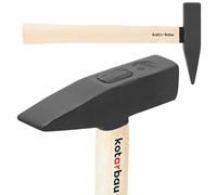 KOTARBAU® Martillo - 0,4 kg - Acero - Maza Cuña Leña - Maza Albañil - Mazo Demolicion - Machota Albañil - con Mango de Madera - 26 cm - Negro & Natural