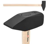 KOTARBAU® Martillo - 10 kg - Acero - Maza Cuña Leña - Maza Albañil - Mazo Demolicion - Machota Albañil - con Mango de Madera - 90 cm - Negro & Natural