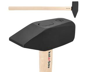 KOTARBAU® Martillo - 10 kg - Acero - Maza Cuña Leña - Maza Albañil - Mazo Demolicion - Machota Albañil - con Mango de Madera - 90 cm - Negro & Natural