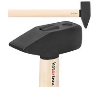 KOTARBAU® Martillo - 3 kg - Acero - Maza Cuña Leña - Maza Albañil - Mazo Demolicion - Machota Albañil - con Mango de Madera - 50 cm - Negro & Natural