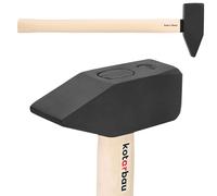 KOTARBAU® Martillo - 4 kg - Acero - Maza Cuña Leña - Maza Albañil - Mazo Demolicion - Machota Albañil - con Mango de Madera - 60 cm - Negro & Natural