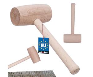 KOTARBAU® Martillo de Madera, Ø 65 mm, Mazo de Madera de Haya, Maza Redonda para Trabajos de Corte, desbaste y Tallado de Madera, Uso en carpintería