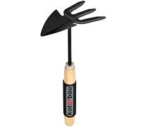 KOTARBAU® Mini azada de Metal, Azada binadora con rastrillos para jardinería, Azada pequeña para mullir, airear y desherbar, Azada Doble, Herramientas de jardín para Tierra, Azada de Mano de 3 púas