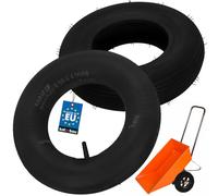 KOTARBAU® Neumático con Cámara para Carretilla - Goma - 4.00-8 - Negro - Neumático - ⌀ 38 cm - 4PR - Cámara de Aire - ⌀ 33 cm - Cubierta Carretilla - Jardín - Obra - Agricultura