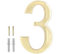 KOTARBAU® Número de casa Exterior, Nº 3, Número para Casas o Portales 3D, Número de señalización de Puerta de latón, Número de Vivienda, Número para fachadas o Puertas, Número latón, Números y Letras