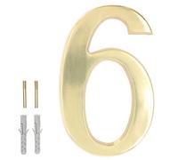 KOTARBAU® Número de casa Exterior, Nº 6, Número para Casas o Portales 3D, Número de señalización de Puerta de latón, Número de Vivienda, Número para fachadas o Puertas, Número latón, Números y Letras