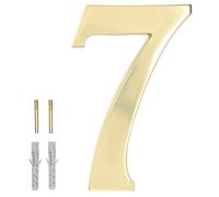 KOTARBAU® Número de casa exterior, Nº 7, Número para casas o portales 3D, Número de señalización de puerta de latón, Número de vivienda, Número para fachadas o puertas, Número latón, Números y letras