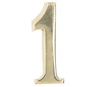 KOTARBAU® Número de puerta autoadhesivo, Nº 1, Número para puertas o buzones 3D, Número de señalización de puerta de latón, Número de casa, apartamento, Número 1 dorado, Números de dirección
