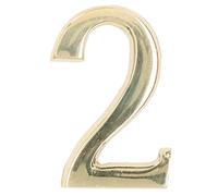 KOTARBAU® Número de puerta autoadhesivo, Nº 2, Número para puertas o buzones 3D, Número de señalización de puerta de latón, Número de casa, apartamento, Número 2 dorado, Números de dirección