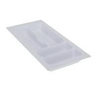 KOTARBAU® Organizador de Cubiertos para Cajon, 49 x 23,5 cm, Bandeja para Cubiertos, Cubertero para menaje, Organizador de Cubertería, Organizador pequeño de plástico, Blanco, Organizador de cajones