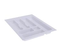 KOTARBAU® Organizador de cubiertos para cajon, 49 x 38,5 cm, Bandeja para Cubiertos, Cubertero para menaje, Organizador de Cubertería, Organizador mediano de plástico, Blanco, Organizador de cajones