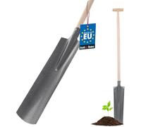 KOTARBAU® Palote rectangular de acero al carbono, 510 x 115 mm, Palote con mango muleta, Pala rectangular con mango de madera, Pala de jardinería, Pala de hoja larga y estrecha, Pala de drenaje, zanja