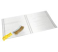 KOTARBAU® Parrilla de Acero Inoxidable, Parilla Rectangular 58 x 30 mm, Parilla para Barbacoa, Parilla Barbacoa + Cepillo de Acero para Limpiar, Parilla BBQ de Repuesto, Rejilla Barbacoa