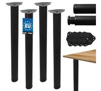 KOTARBAU® Patas de mesa de metal, color negro, juego de 4 unidades, diámetro 60 mm, Negro , Ø 60 mm x 74,5 cm, Minimalista