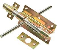 KOTARBAU Perno de pivote cerradura de perno de 150/16 galvanizado en ambos lados perno de puerta de metal dorado perno de cerradura de puerta estable, Amarillo