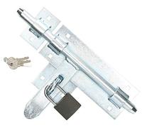 KOTARBAU® Pestillo con perno deslizante 270mm, Cierre con candado, Cerrojo de acero plateado, Cerrojo de seguridad para puertas y verjas, Protección contra robo, Herraje para puerta, Izquierdo/derecho