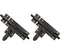 KOTARBAU® Pestillo deslizante, 270 mm, Cierre con ojal para candado, Cerrojo de acero negro, Cerrojo de seguridad para puertas y verjas, Protección contra robo, Herraje para puerta, Pestillo con perno