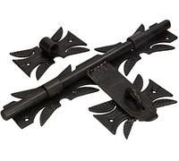 KOTARBAU® Pestillo deslizante, 320 mm, Cierre con ojal para candado, Cerrojo de acero retro, ornamental, Cerrojo de seguridad para puertas y verjas, Protección contra robo, Herraje para puerta negro