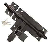 KOTARBAU® Pestillo deslizante con candado, 270 mm, Cierre con candado, Cerrojo de acero, Cerrojo de seguridad para puertas y verjas, Protección contra robo, Herraje para puerta negro, Universal