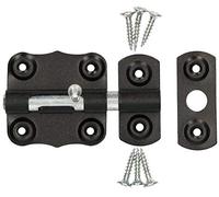 KOTARBAU® Pestillo para puerta, 50 mm, Pestillo con pasador deslizante, Acero galvanizado, Negro, Cerrojo de seguridad, Pestillo deslizante, Tornillos incluidos