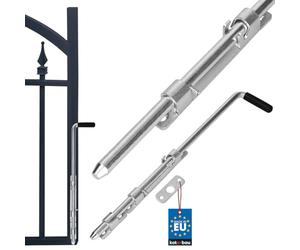 KOTARBAU® Pestillo para Puerta O Portón - Acero Galvanizado - 42 cm - Color Plata - Pestillo De Suelo - Perno de Caída - para Garaje Jardín Portón Exterior - Resistente - Cerrojo Estrecho