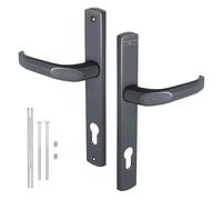 KOTARBAU® Picaporte para puerta de 90 mm, cilindro de perfil, manija de aluminio, manija universal para puerta, herraje largo, color antracita