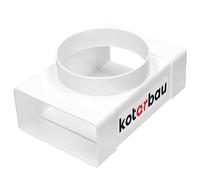 KOTARBAU® Pieza en T para canales de ventilación de canal plano de 200 x 60 mm con orificio redondo, 125 mm, conector de conducto de plástico para sistemas de ventilación, canal plano blanco a tubo