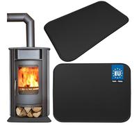 KOTARBAU® - Placa de suelo de chimenea (60 x 80 cm, acero revestido, color negro, protección contra chispas para chimenea y horno