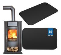 KOTARBAU® Placa de suelo para chimenea, 48 x 80 cm, de acero con recubrimiento en polvo, color negro, placa de protección contra chispas