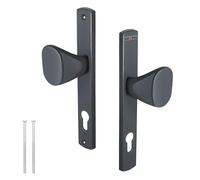 KOTARBAU® Pomo 90 mm cilindro perfilado manija de puerta aluminio garnitura de presión botón de puerta manija de puerta herraje de puerta placa larga Antracita puerta interior puerta exterior tirador