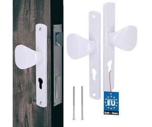 KOTARBAU® Pomo para puerta de 72 mm, placa de aluminio, tirador de puerta, tirador de puerta con roseta, tiradores para puerta de habitación, puerta interior, cerradura interior, color blanco