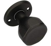 KOTARBAU® Pomo para puerta, Negro, Pomo giratorio tipo copa tulipa, Acero lacado, Tirador en roseta redonda, Agarrador, Manilla