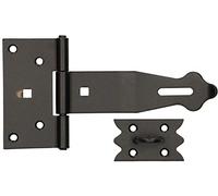 KOTARBAU® Portacandados 160 x 35 mm, Cerrojo de acero para candado, Negro, Puerta de doble hoja, Protección contra robo, Herraje para puerta, Cierre de seguridad, Cerradura para candado