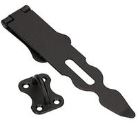 KOTARBAU® Portacandados 200 mm, Cerrojo de acero para candado, Negro, Puerta de doble hoja, Protección contra robo, Herraje para puerta, Cierre de seguridad, Cerradura